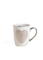 Mug Silver Heart Blanco