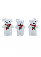 Set de 3 Ositos Polares Bufanda Roja