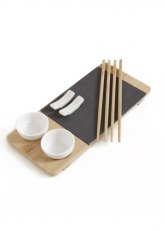 Set Sushi x2  Bamboo Circular Blanco