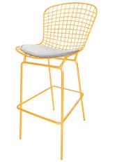 Taburete Bertoia Pintado Ultra Tono Amarillo