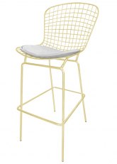 Taburete Bertoia Pintado Ultra Tono Crema