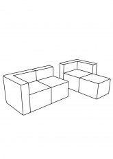 Asiento Tetris Modular Componible Gris