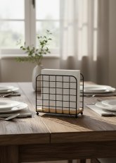 Servilletero de madera y hierro