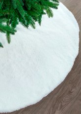 Pie de árbol de peluche blanco