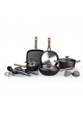 Set de bateria cocina 17 Piezas Negro