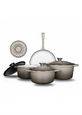 Set de bateria cocina Hierro Fundido 8 Piezas Beig
