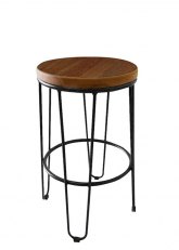 Taburete Medio Lorex Circular Tono Negro Microtexturado