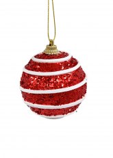 Set de 6 Esferas Rojas Rayadas “Candy Cane”