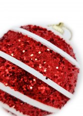 Set de 6 Esferas Rojas Rayadas “Candy Cane”