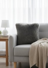 Almohadón Nórdico Pelo Largo Gris