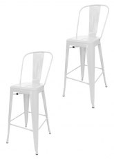Set Taburete Alto Tolix R SP x2 Tono Blanco