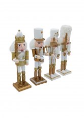 Cascanueces Blanco y Dorado 18,5 cm