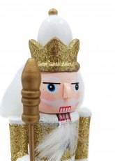 Cascanueces Blanco y Dorado 18,5 cm