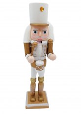 Cascanueces Blanco y Dorado 18,5 cm