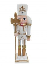 Cascanueces Blanco y Dorado 18,5 cm