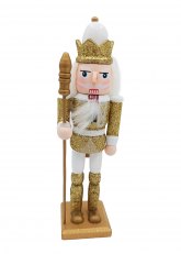 Cascanueces Blanco y Dorado 18,5 cm