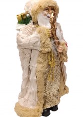 Papá Noel Invernal Dorado con Bastón 60