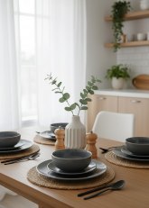 Set de Vajilla de 12 piezas gris pizarra