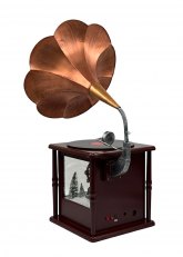 Fonola navideña con nieve LED