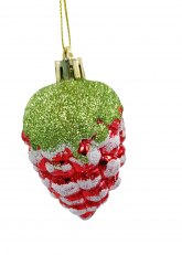 Set de 6 Adornos de Piñas Rojas