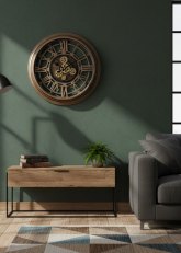Reloj de Pared Engranajes Romanos Plata