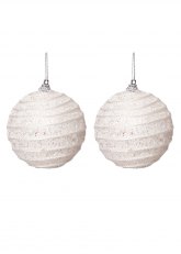 Set de 2 Esferas Navideñas Nieve Brillante