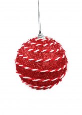 Set de 2 Esferas Rojas Rayadas “Candy”