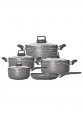Set de bateria cocina 9 Piezas Gris Claro