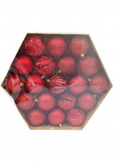 Set de 19 Esferas Rojas “Classic Mix”