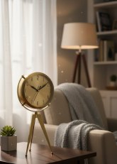 Reloj de Pie Trípode Dorado