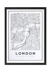 Cuadro Mapa Londres 6001-5 Negro