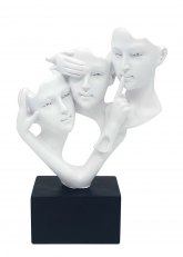 Escultura Faces X3 19 x 8 Natural