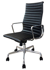 Sillón Aluminum Alto - Tapizado Negro